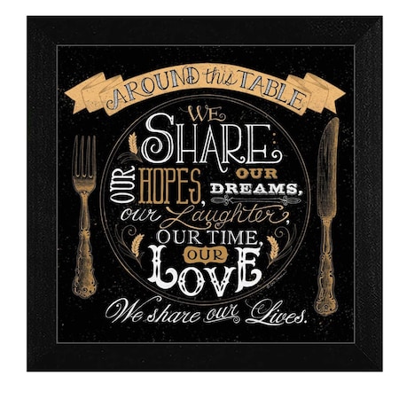 Homeroots Around this Table Black Framed Print Wall Art 404876