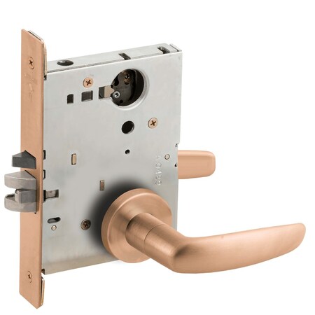 Schlage Grade 1 Mortise Storeroom Lock, Less Conventional Cylinder, 07 Lever, A Rose, Satin Bronze Clear Co L9080L 07A 612
