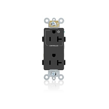 Leviton Controlled Decora Plus Duplex Receptacle 20 Amp, 125 Volt 16352-1PE