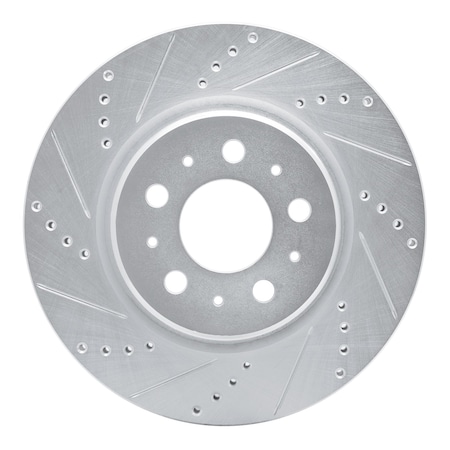 Dynamic Friction Co DFC Brake Rotor - Drilled and Slotted - Silver 631-26002L