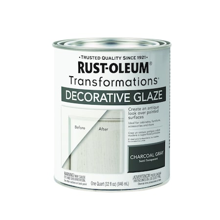 Rust-Oleum Transformations Decorative Glaze, Charcoal Gray, 1 Qt 402677