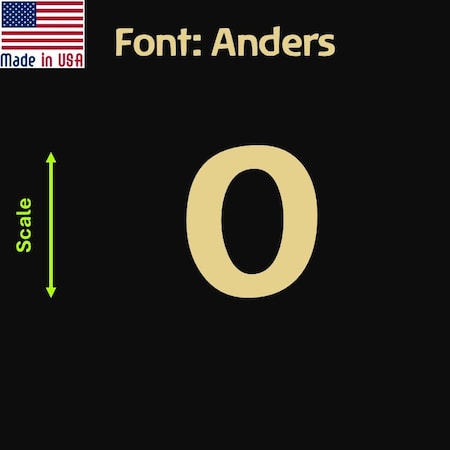 Aacc Self-Adhesive Vinyl Number: 0, Size: 19 cm. Color: Gold Font: Anders, 12PK AACC-Anders-N0-Gold-M19x12