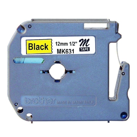 Brother Label/Ribbon Cartridge, Yellow, 1/2 in W MK631