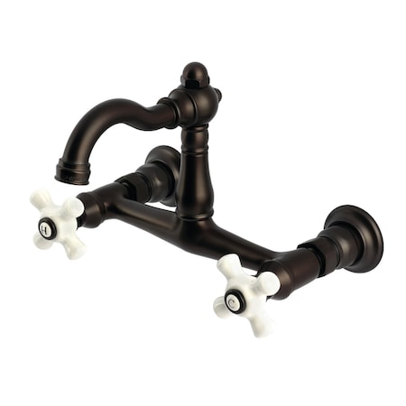 Kingston Brass Two-Handle Wall Mount Bridge Kitchen Faucet, Oil Rubbed Bronze KS3255PX
