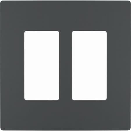 Legrand radiant Switch Wallplate, 4.94 in L, 4.96 in W, 2 -Gang, Polycarbonate, Graphite, Smooth RWP262GCC6