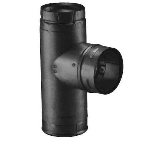 Decoracion 3 in. Dia. Pellet Vent Pro Black Single Tee with Clean-Out Tee Cap DE2598432