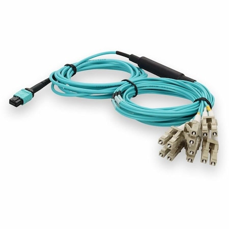 Add-On 3M MPO FEMALE TO 6XLC MALE OM4 12-STRAND STRAIGHT AQUA FIBER PLENUM AR ADD-MPO-6LC3M5OM4AP