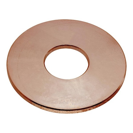 Zoro Select Flat Washer, For Screw Size 11/8 in , Copper Plain Finish WASB81WCU