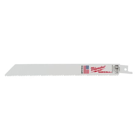 Milwaukee Tool 8 in x 8/12 TPI Reciprocating Saw Blade, 25 PK 48-00-8093