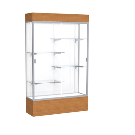 Ghent Lighted Floor Display Case 48x80x16, White 2174WB-SN-MK