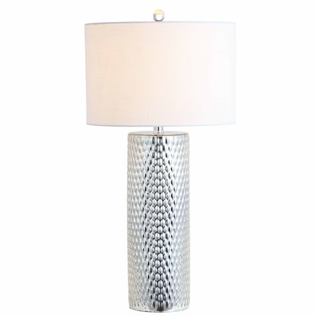 Jonathan Y Isabella 30" Glass LED Table Lamp, Silver JYL1013A