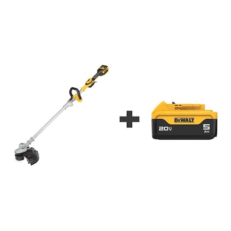 Dewalt String Trimmer, 54" Shaft L, 20V DCST922B / DCB205