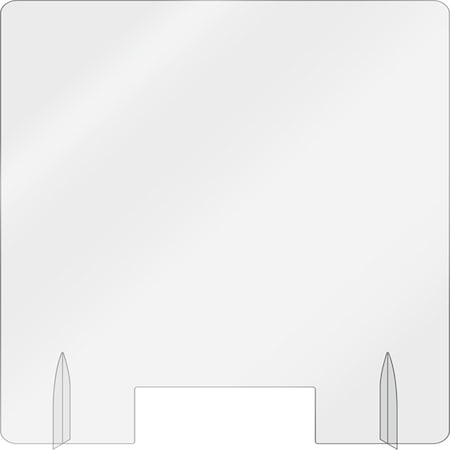Aarco Polycarbonate Freestanding Protection Shield w/ Pass Thru FPS2424PC
