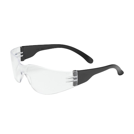 Bouton Optical Rimless Safety Glasses with Black Temple, Clear Lens and Anti-Scratch / Anti-Fog Coating 250-00-0920