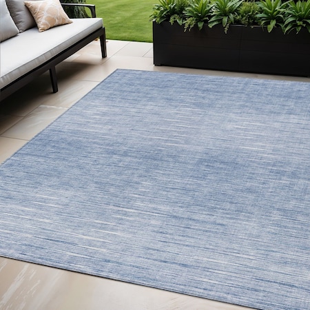 Homeroots 5' X 8' Denim Blue And Blue Abstract Washable Indoor Outdoor Area Rug 587405