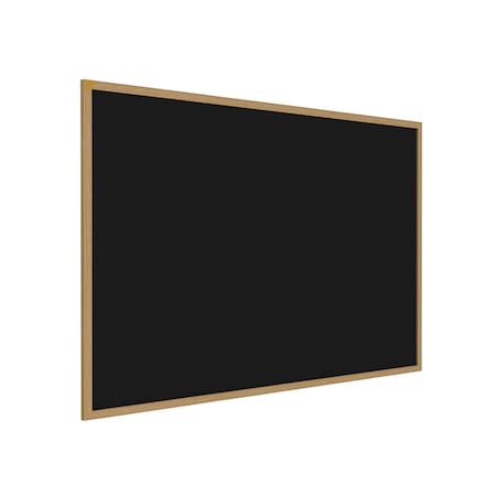 Ghent Recycled Bulletin Board, Oak Wood Frame, 3'H x 4'W, Black WTR34-BK