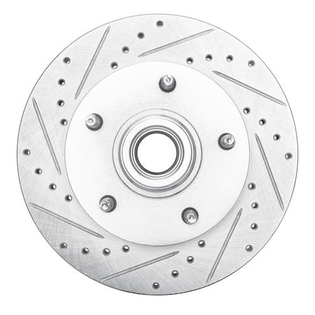 Dynamic Friction Co DFC Brake Rotor - Drilled and Slotted - Silver 631-54129L