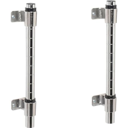 Global Industrial Nexel Chrome, Cantilever Wall Mount Post Kit, 34"H 188393