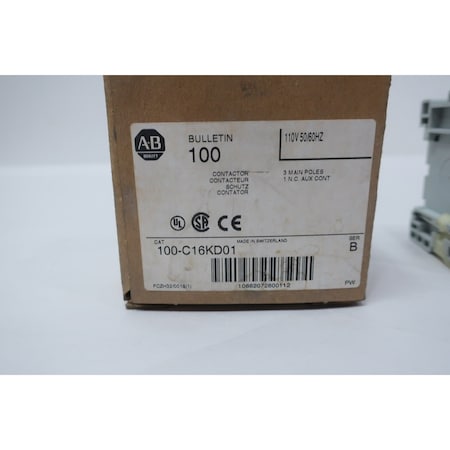 Allen Bradley CONTACTOR 110V-AC 32A 15HP 100-C16KD01