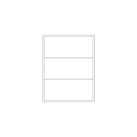 Bubblefast 8 x 3 1/2'' White Rectangle Laser Labels-3 Labels per Sheet BFLL134