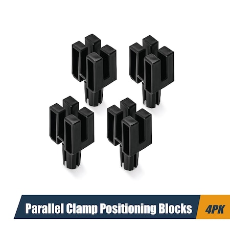 Powertec Parallel Clamp Positioning Blocks, Stable Base for Clamping & Gluing, Fits 3/4" Dog Holes, 4PK 72157