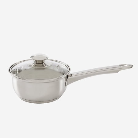 Ecolution Pure Intentions Series Sauce Pan with Glass Lid, 1 qt Capacity, Stainless Steel, Polished ESTL-2814