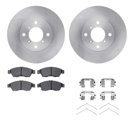 Dynamic Friction Co DFC Brake Rotor with 5000 Brake Pads and Hardware Kit 6512-01032