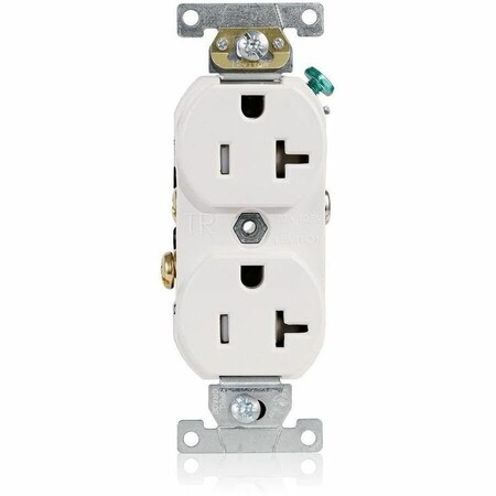 Leviton Commercial Grade Tamper-Resistant Duplex Receptacle, 20 Amp, 125 Volt TBR20-W