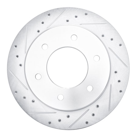 Dynamic Friction Co DFC Brake Rotor - Drilled and Slotted - Silver 631-54276L