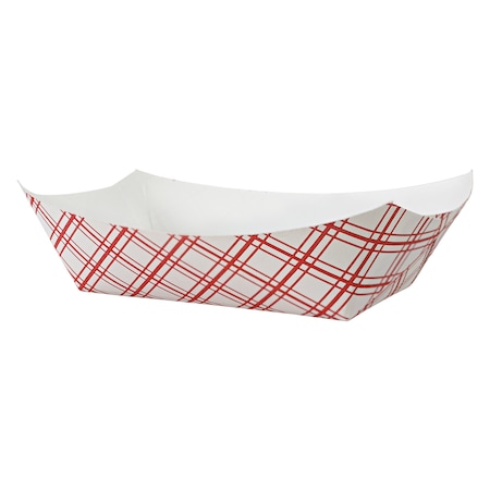 Empress 1lb Red Plaid Food Tray PFAS Free EFT100