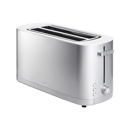 Zwilling Enfinigy, 4-Slice Long Slot Toaster, Extra Wide 1.5in Slot for Bagels and Toast, Silver 1016126