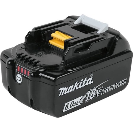 Makita LXT Power Tool Battery, 6.0Ah, Lithium-Ion, 18V, 55 Min Charge Time BL1860B