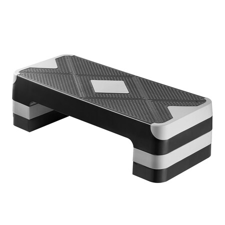 Vevor Aerobic Exercise Step Platform Height Adjustable Workout Stepper 4 Riser Gray CD-T012