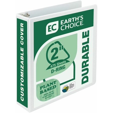 Samsill Binder, Biodegrade, D-Ring, 2", White 16967