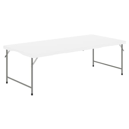 Flash Furniture Paige 30x60 Kid's Granite White Bi-Fold Plastic Folding Table with Carrying Handle RB-3060FH-KID-WH-GG