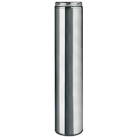 Selkirk Chimney Pipe, 8 in OD, 24 in L, Stainless Steel 206024