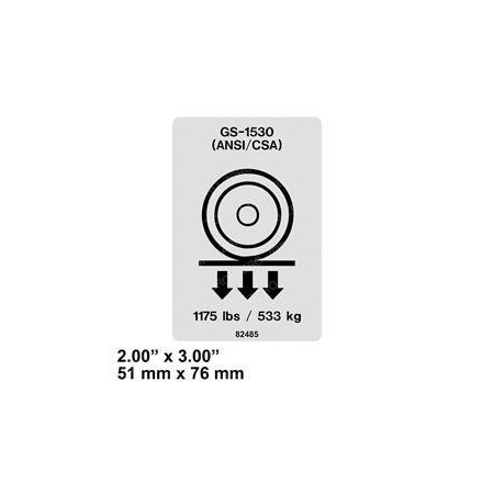 Genie REPLACEMENT DECAL, WHEEL LOAD 1530 82485GT