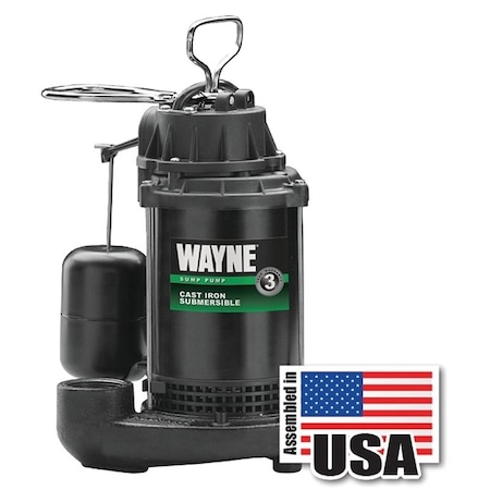 Wayne WAYNE CDU790 Sump Pump, 120 V, 9.5 A, 1-1/2 in Outlet, 1200 gph CDU790