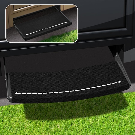 Presto Fit STEPS AND STEP RUGS RV Outrigger Universal RV Step Rug 22 Inch Width Black Onyx Shrinkwrap And Sl 2-0394