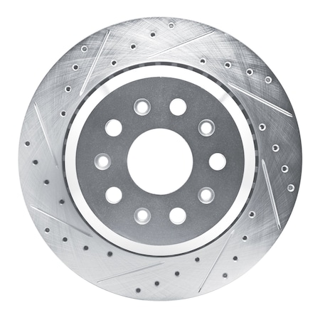 Dynamic Friction Co DFC Brake Rotor - Drilled and Slotted - Silver 631-42043L