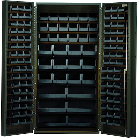 Quantum Storage Systems STORAGE CABINET W/68 BLACK BINS QSC-36-68BK