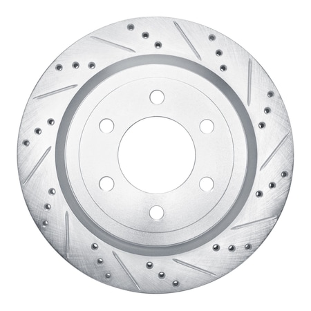 Dynamic Friction Co DFC Brake Rotor - Drilled and Slotted - Silver 631-54267R