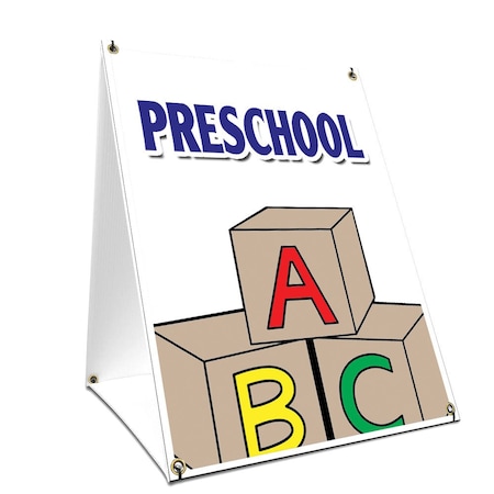 Signmission Preschool, 24 Inch x 18 Inch A-frame Yard Sign, Plastic Sign SBC-1824-Preschool