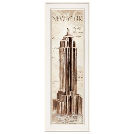 Homeroots New York Panel 1 White Framed Print Wall Art 404749
