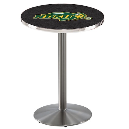 Holland Bar Stool Co 36" Stainless Steel North Dakota State Pub Table, 36" dia. Top L214S3636NDakSt-B