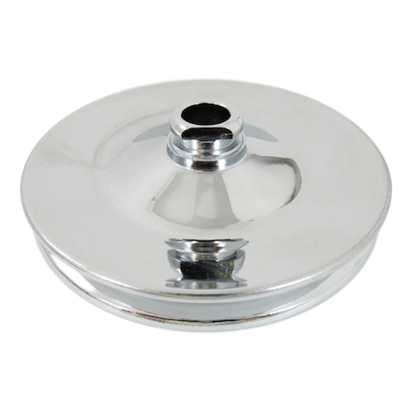 Strike3 5.840 in. Steel Power Steering Pulley with V-Belt 1 Groove - Chrome ST1606078