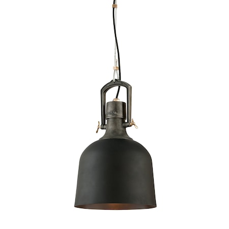 Troy Lighting Hangar 31 1 Light Pendant 11.75 In. Soft Black F3545-SBK/APW/PBR