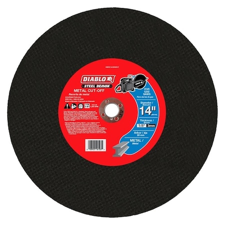 Diablo Steel Demon High-Speed Cut-Off Disc, 14 in Dia, 1/8 in Thick, 20 mm Arbor DBDS14125G01F