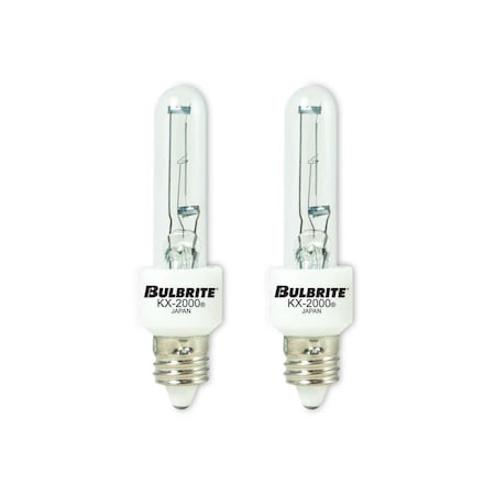 Bulbrite 60 Watt Dimmable T3 Xenon Light Bulbs with E11 Mini-Candelabra Screw Base, Clear, 2 PK 861349