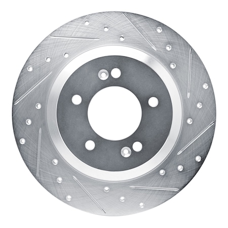 Dynamic Friction Co DFC Brake Rotor - Drilled and Slotted - Silver 631-03065R